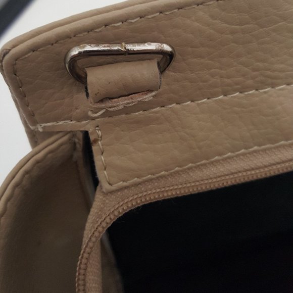 Women's MICHAEL KORS Large Luggage Beige Leather Satchel Bag Tote Handbag - Picture 14 of 16